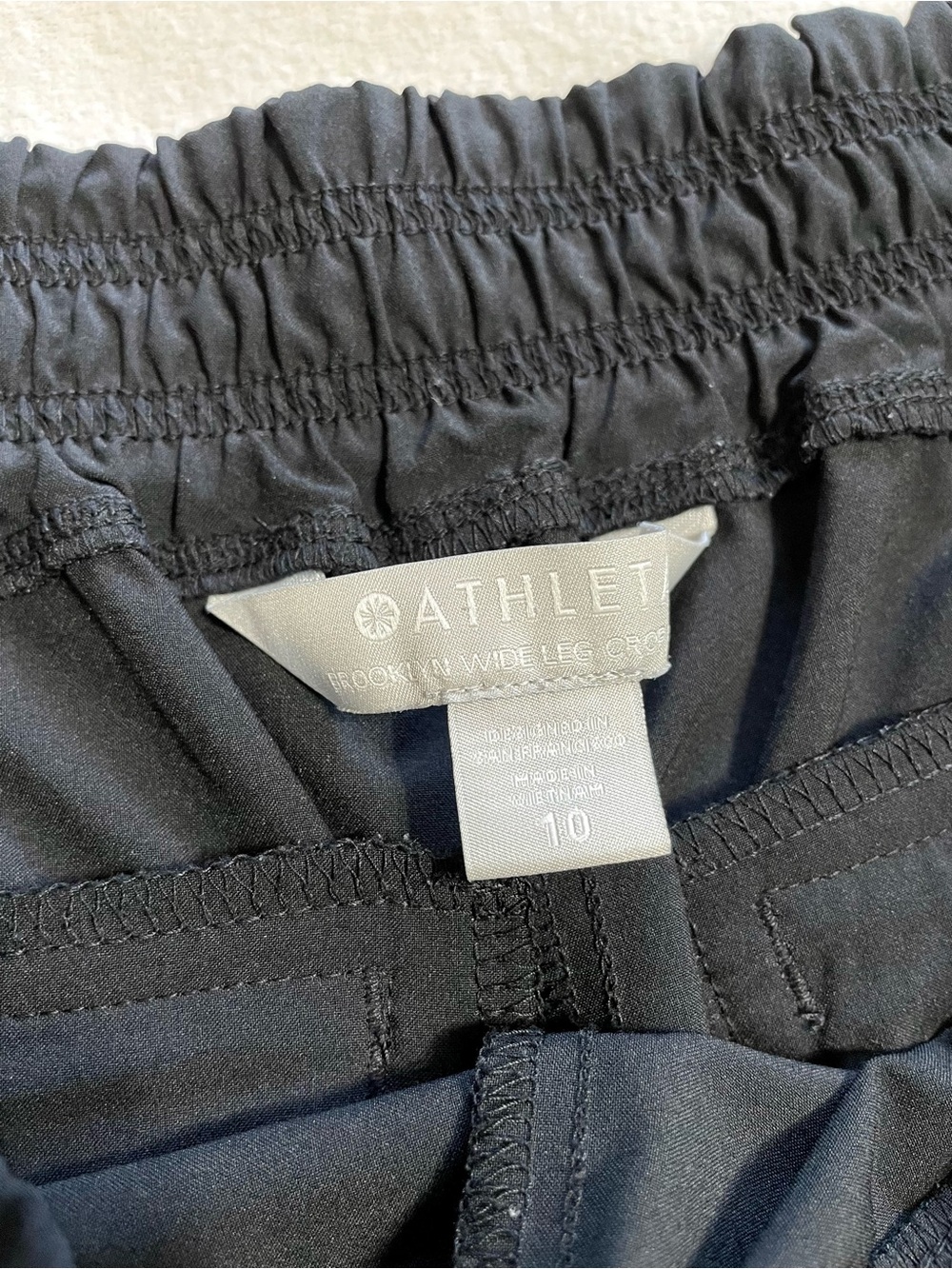 Athleta Brooklyn Wide Leg Crop Pants Black Elastic Waist Travel Athleisure - Picture 5 of 15